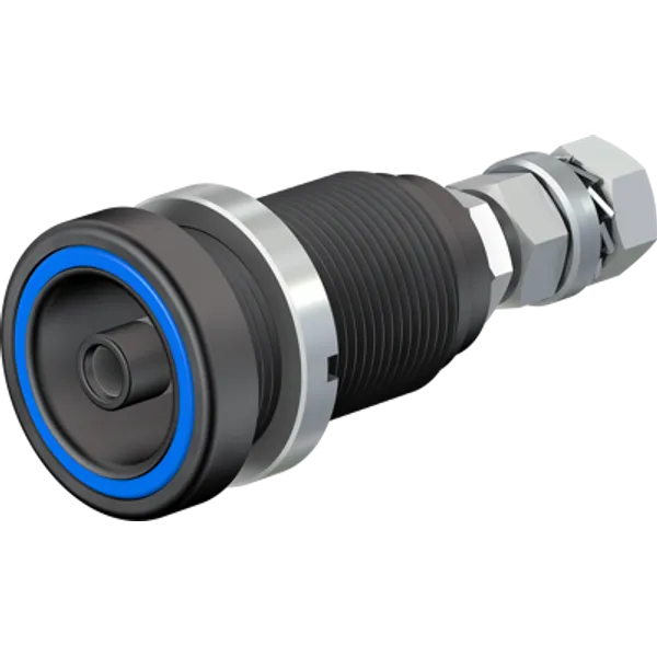 6 mm panel plug, threaded bolt, mounting Ø 18.5 mm, blue, 14.0034-23 image 1