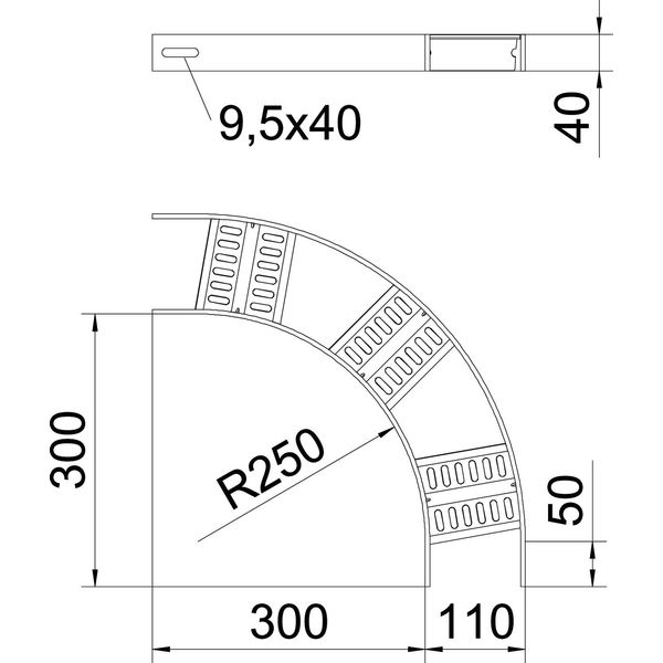 SLZB 90 100 ALU 90° bend with Z-rung B110mm image 2