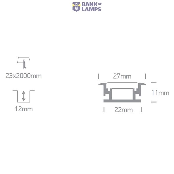 INGROUND PROFILE 2m + 3mm PC opal diffuser IP67 image 3