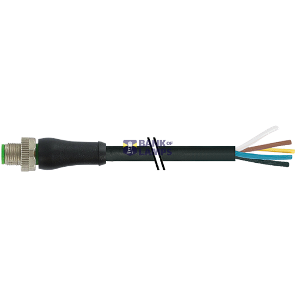 M12 Power male 0° L-cod. with cable PUR 4x1.5 bk UL/CSA+drag ch. 30m image 2