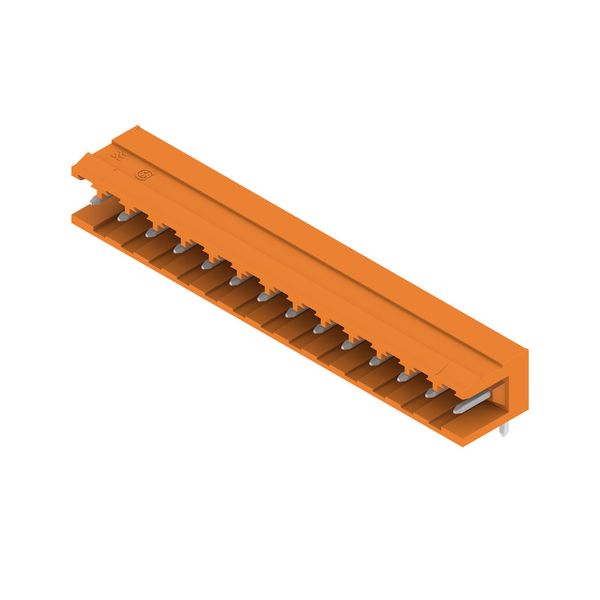 PCB plug-in connector, male header, open side, THT solder connection, 5.08 mm, Number of poles: 14, 90°, Solder pin length (l): 4.5 mm, tinned, orange, Box image 4
