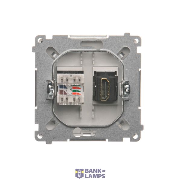 5 gang frame, antibacterial white image 1