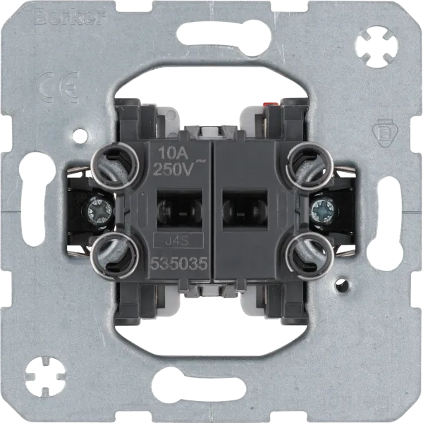 Push button, rocker, switching 1/0+1/0, 10 A, 250 V~, screwless. terminals, device module image 1
