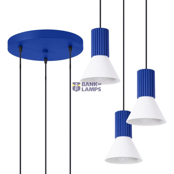 Pendant lamp ESTRIA 3P white/ultramarine image 12
