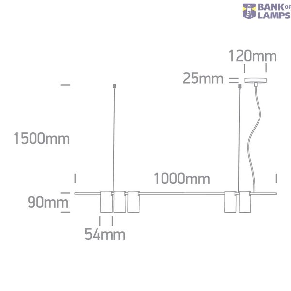 BLACK PENDANT GU10 5x7W IP20 100-240V image 2