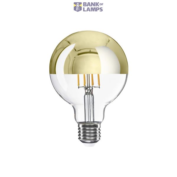 LED Gold Half Sphere Globe Light Bulb G95 7W 650Lm E27 2700K Dimmable - A14 image 1