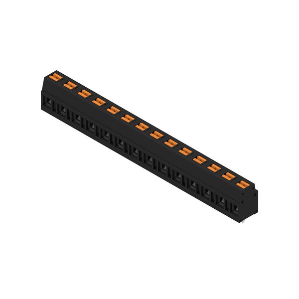 Printed circuit board terminals, 7.50 mm, Number of poles: 14, 90°, Solder pin length (l): 3.5 mm, tinned, black, PUSH IN with actuator, Clamping range, max. : 2.5 mm², Box image 2