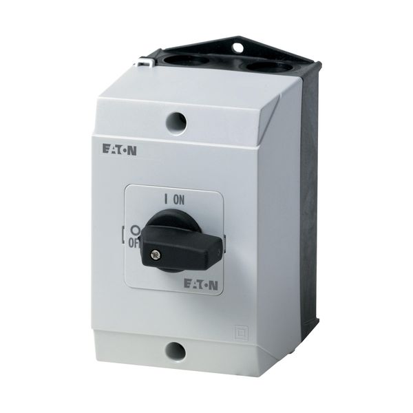 P1-32/I2/HI11 On-Off switch, P1, 32 A, surface mounting, 3 pole, 1 N/O, 1 N/C, with black thumb grip and front plate image 3