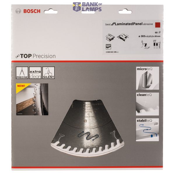 Circular saw blade Top Precision Best for Laminated Panel Abrasive 303 x 30 x 3,2 mm, 60 image 2
