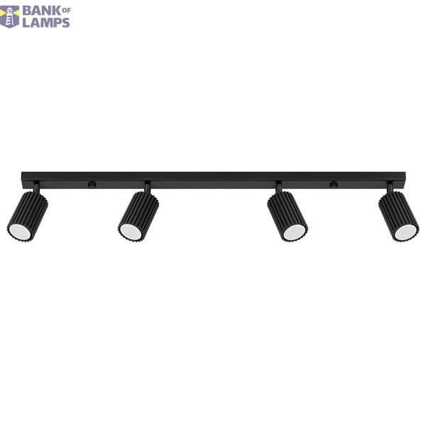 BLACK CARBON CEILING LAMP OBLONG STRIP WITH 4 MOVABLE GU10 SPOTLIGHTS image 8