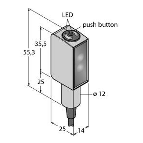 Photoelectric Sensor Diffuse Mode Sensor with Adjustable Background Suppression   QMH26VPAF200-5M image 1