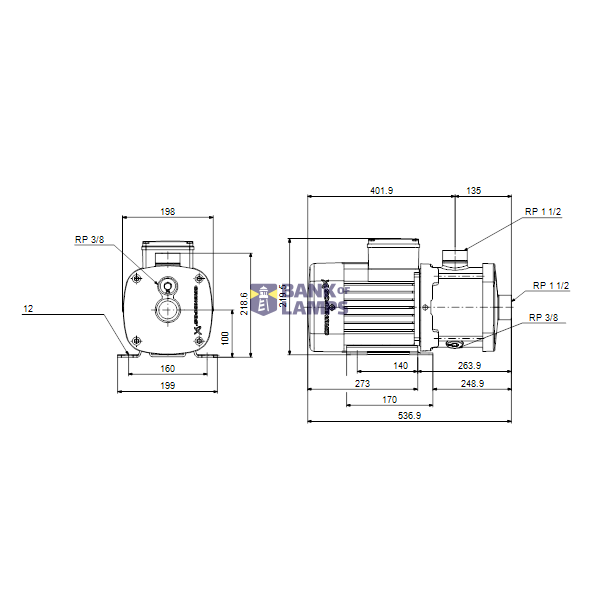 Horizontal multistage pump CM 10-4 A-R-I-E-AQQE F-A-A-N 400Y image 3