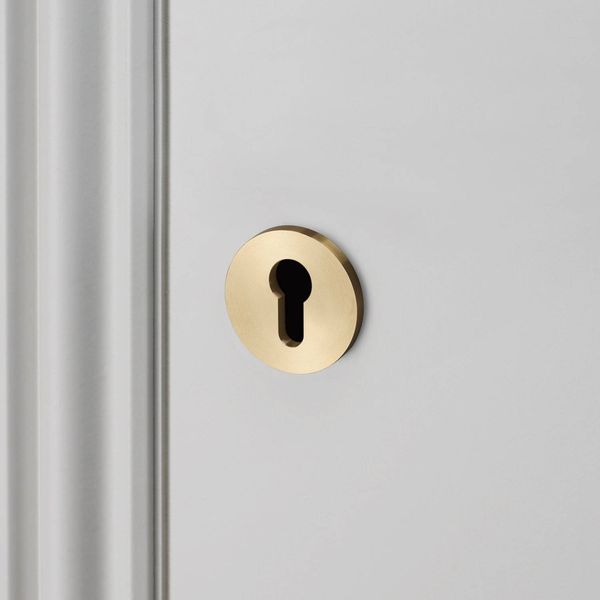 EURO CYLINDER KEY ESCUTCHEON / BRASS image 1