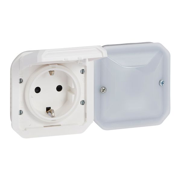 PLEXO CONNECTED SOCKET OUTLET SCHUKO STANDARD - WHITE - MECHANISM image 1