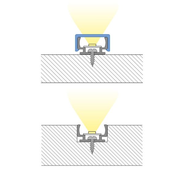 Attached aluminum profile PL1 13x8mm without diffuser 2m image 1
