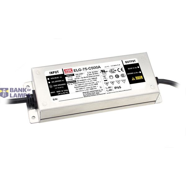 ELG-75-C350DA-3Y Led driver, IP67 74.9W, 107-214V, 350mA CC DALI+PE, MEAN WELL image 1