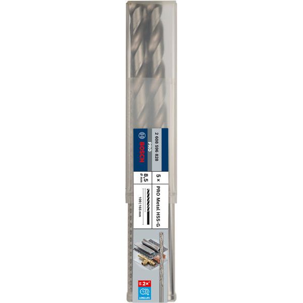 Metal drill bits HSS-G, DIN 340 8,5 x 109 x 165 mm 5 pcs. image 1
