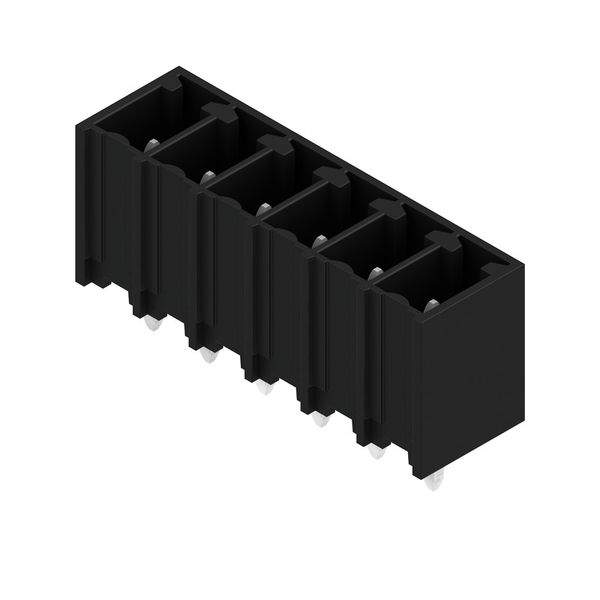 PCB plug-in connector, male header, closed side, THT/THR solder connection, 3.81 mm, Number of poles: 6, 180°, Solder pin length (l): 3.2 mm, tinned, black, Box image 2