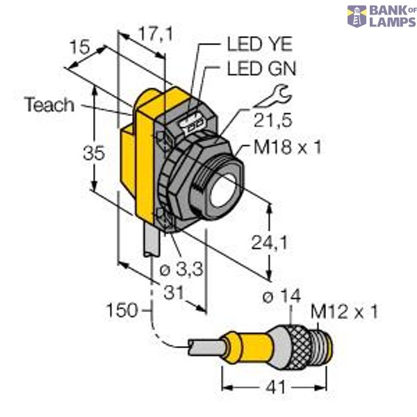 Ultrasonic Sensor diffuse mode sensor   QS18UPAQPMA image 2