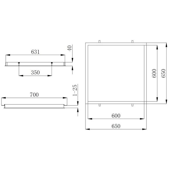 Recessed mounting frame for LED Panel LANO 3 625x625mm,white image 2