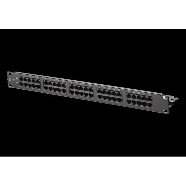 UAE 50x8(4) Cat.3 patch panel, steel black image 2