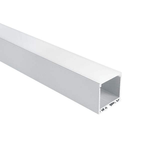 Alu profile + PC opal diffuser, end caps, 2 meters, white image 1