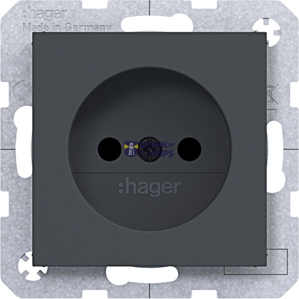 Wall socket without earth connection, Safety Plus, A.x/C.x, anthracite image 1