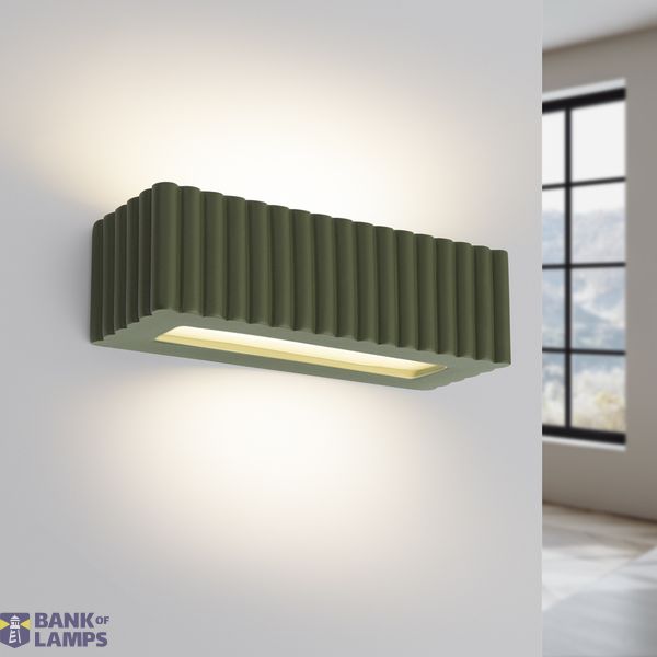 Wall lamp ceramic RIGATA olive green image 7