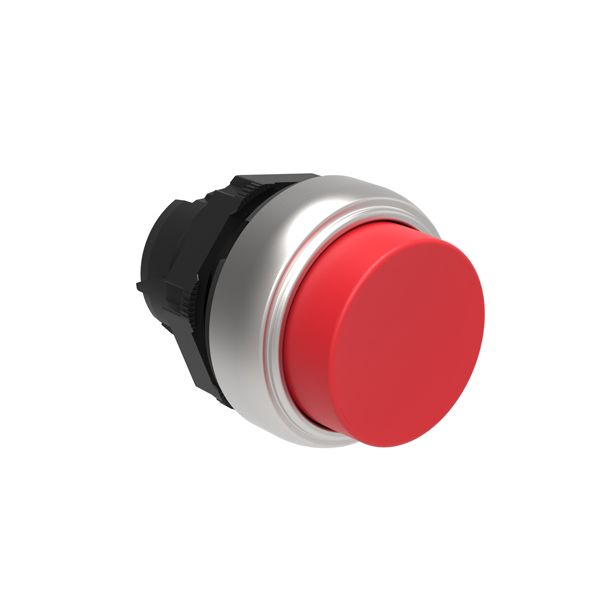 Pushbutton actuator, spring return Ø22mm Platinum series chromed plastic, extended, red image 1