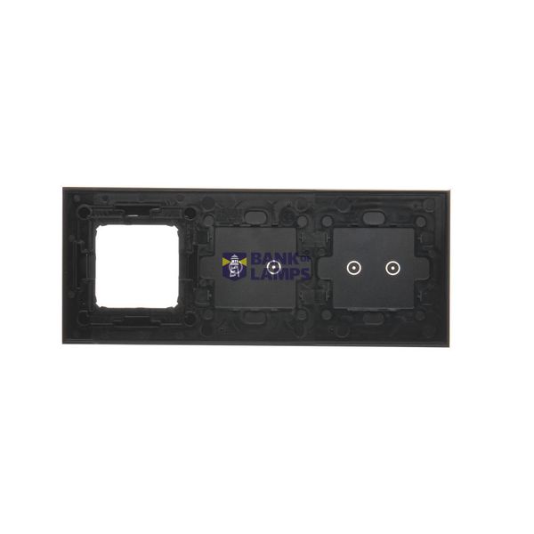 Triple frame, black, gold base image 2