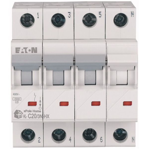 Miniature circuit breaker (MCB), 20 A, 3p+N, characteristic: C image 2