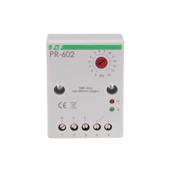 priority relay, adjustment range 2Ã·15A, panel mounting, 230V image 2