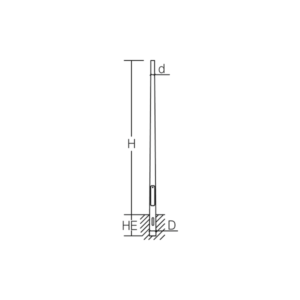 Steel pole D 146 H 6000 d 76 colour: uncoated image 4