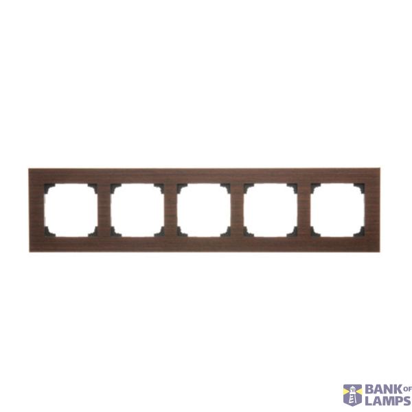 Quintuple frame, wood, hazel image 1
