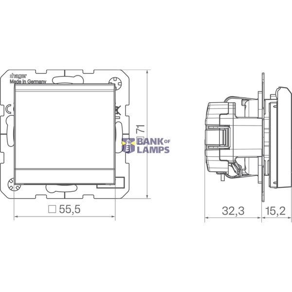 SCHUKO wall socket, self-closing compartment, push-in terminal, A.x/C.x black and white material image 2