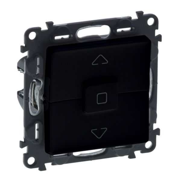 Roller blind push button 250v mat black Valena Life image 1
