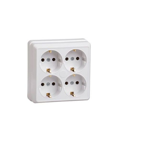 Socket v/a 4v PC24-3-OB IP20 white square IeK image 1