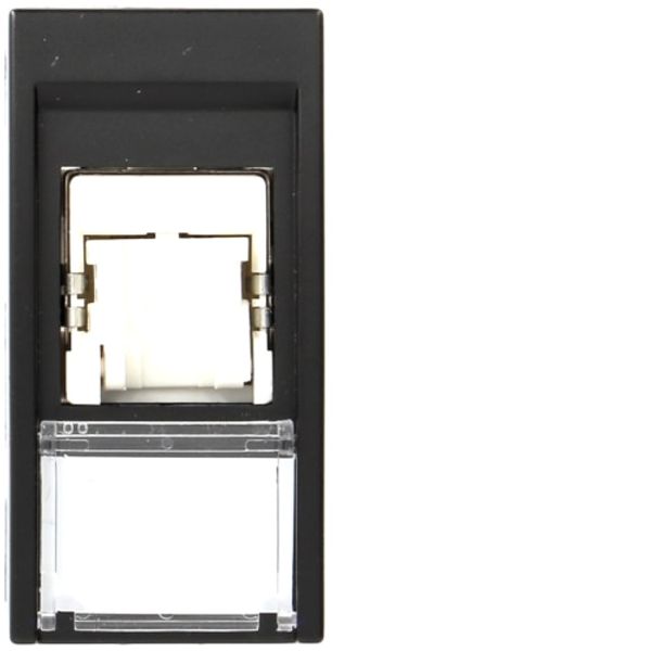 Data socket RJ45 category 6 FTP, black, 1M image 1