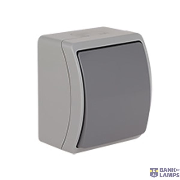 VW-1 Koala Single Pole Switch surface mounted IP44 Koala gray/graphite VW 151-08 image 1
