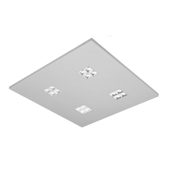 MODUS ES4000, recessed, white body,  square A, modul 600, 4x4 white optic, lenses 80°, LED 840,  driver image 1
