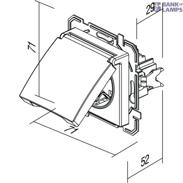 SOCKET SCHUKO+COVER 2P+E 16A 250V~ BV PT XO 4417022 image 3