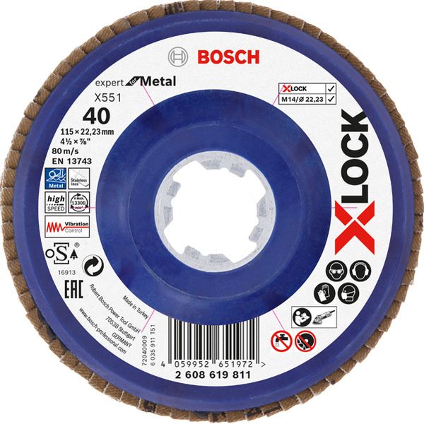 disc X551 Zirconia Grit 40 115mm plastic straight. Bosch Line image 2