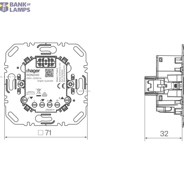 Blind switching module, single, A.x/C.x image 2