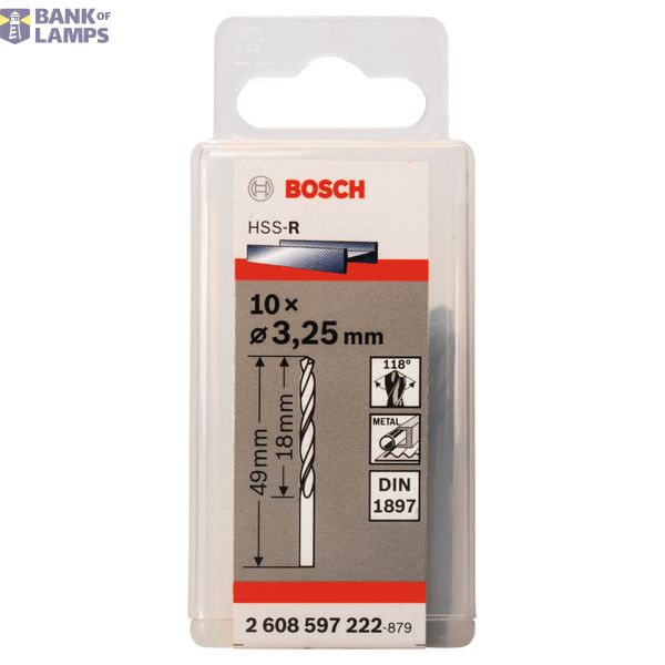 Stub drill bits, HSS-R, DIN 1897 3,25 x 18 x 49 mm 10 pcs. image 2