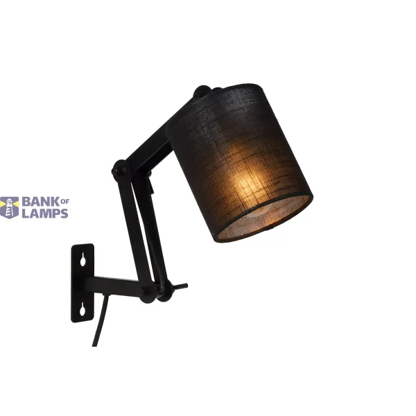 Lucide TAMPA - Wall light - 1xE27 - Black image 1