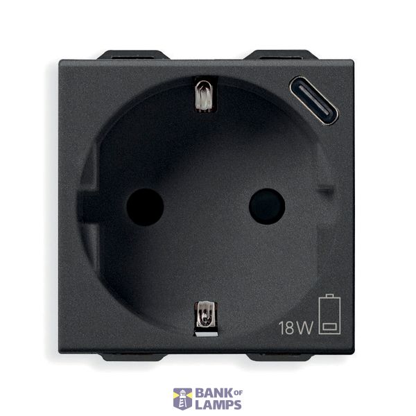 2P+E 16A DE SICURY outlet+USBC 15 carbon image 1