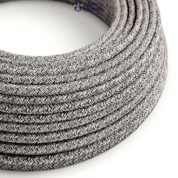 Black Onyx Tweed Glitter ZigZag Textile Cable - The Original Creative-Cables - RS81 round 2x0.75mm / 3x0.75mm image 1