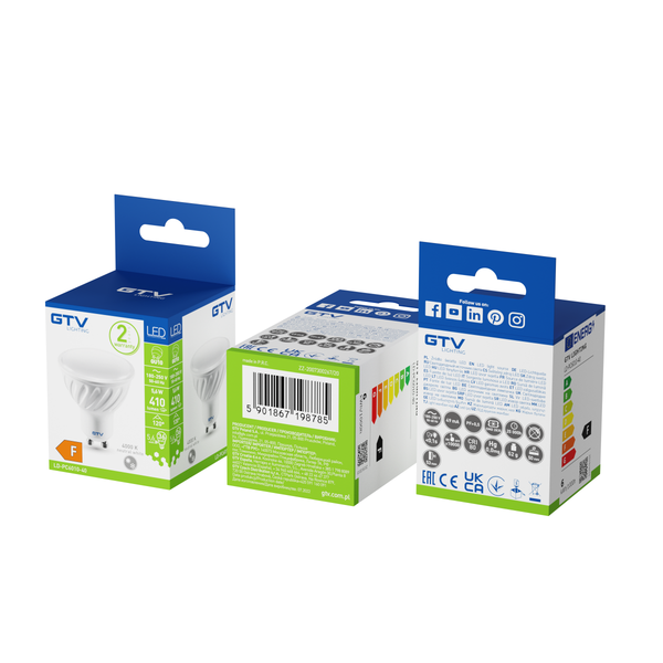 LED Bulb GU10, 6 W, 440 lm, 4000K, AC175-250V, 120° image 3