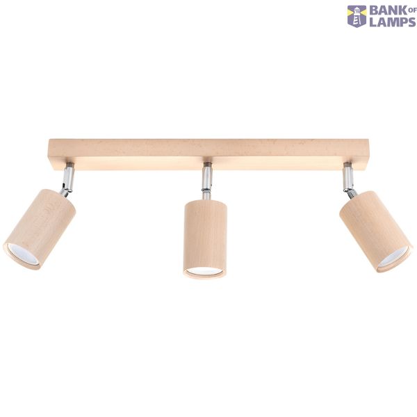 CEILING LAMP BERG 3 NATURAL WOOD GU10 3X40W IP20 image 5