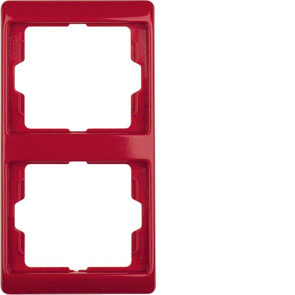 Frame 2gang vertical Arsys red, glossy image 1